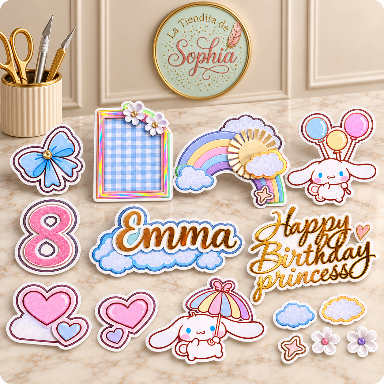 Pack Toppers Decorativos | Temática Cinnamonroll