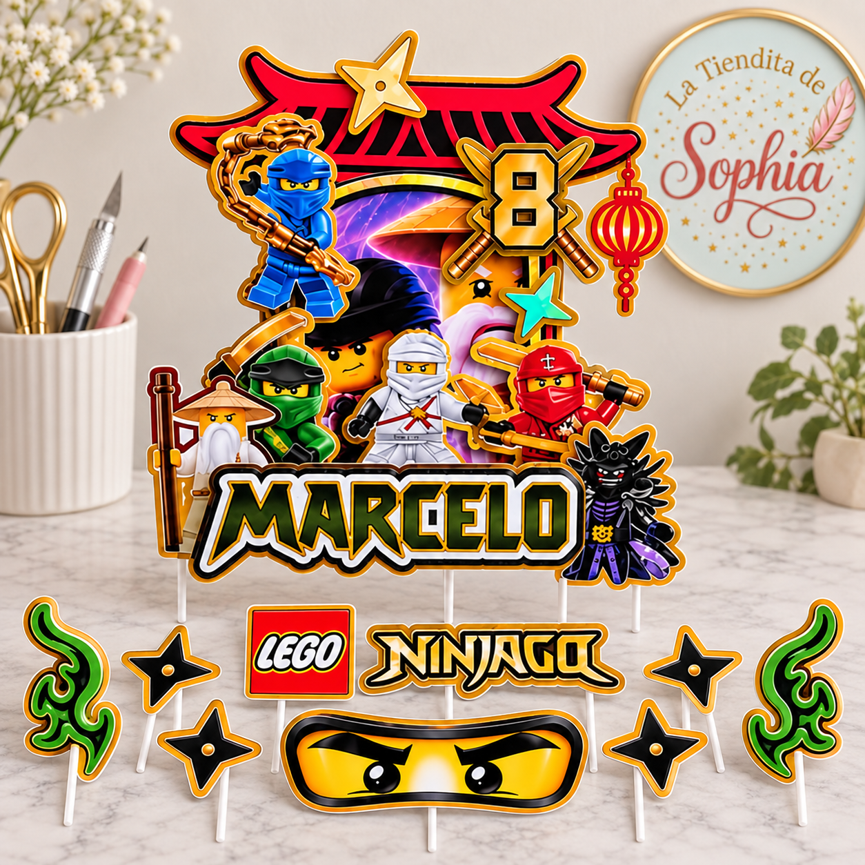 Pack Toppers Decorativos | Temática LEGO Ninjago