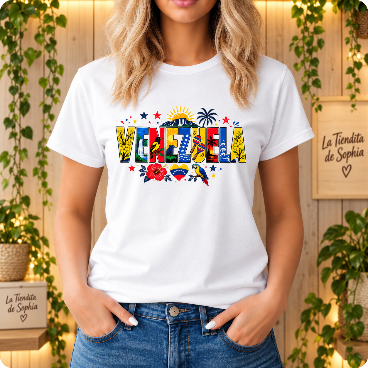 T-Shirt Mujer Venezuela Tricolor | Diseño Premium